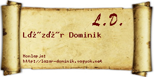 Lázár Dominik névjegykártya